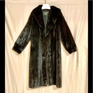 Full length black genuine mink coat.